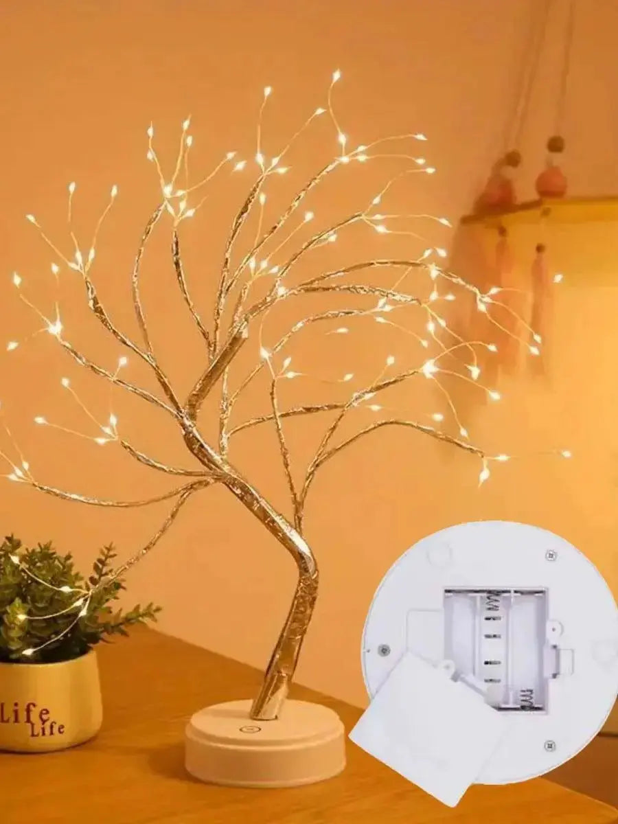 1PC 108 LED Warm White Tree Light – USB/Battery Operated Starry Copper Wire Lights for Ramadan & Home Decor SKYNIX