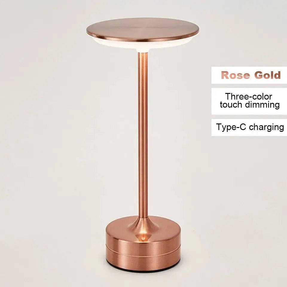 Modern Touch Sensor LED Table Lamp – USB Rechargeable | Dimmable Metal Night Light SKYNIX