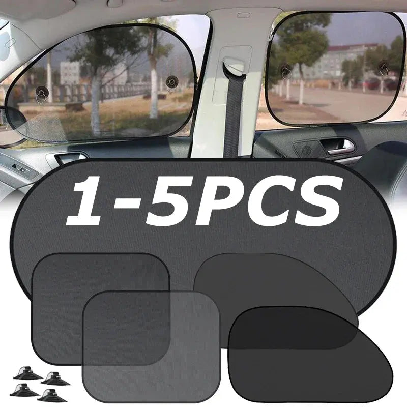 1-5Pcs Universal Car Sunshades Foldable Auto Side Window Rear Windscreen Mesh Sunshade Cover Car Windshield Accessories Exterior SKYNIX