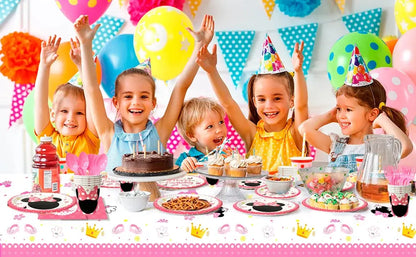 113PCS Min-niee Mou-ses Party Supplies Set – Plates, Cups, Napkins, Tablecloth & More – Birthday Tableware Kit for Kids Girls' Theme Party SKYNIX