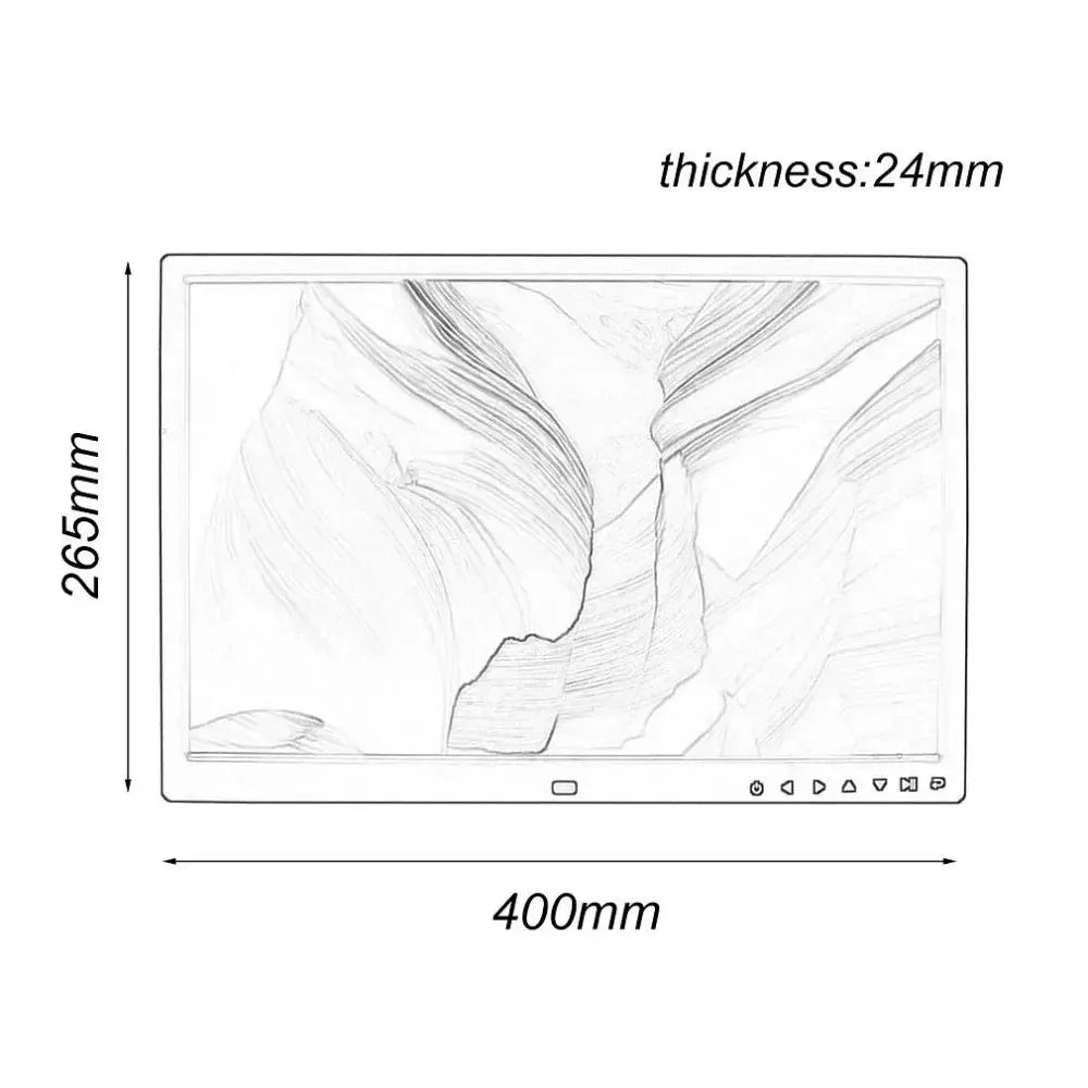 17-Inch HD Touch Button Digital Photo Frame – Wall-Mount Electronic Album with HDMI, Video Player & Advertising Display SKYNIX