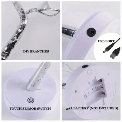 1PC 108 LED Warm White Tree Light – USB/Battery Operated Starry Copper Wire Lights for Ramadan & Home Decor SKYNIX