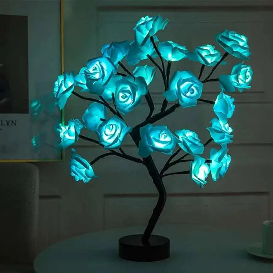 24 LED Rose Tree Fairy Lights – USB Table Lamp for Bedroom, Christmas, Wedding & Home Decor SKYNIX