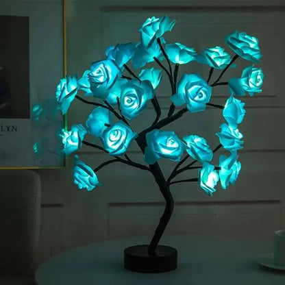 24 LED Rose Tree Fairy Lights – USB Table Lamp for Bedroom, Christmas, Wedding & Home Decor SKYNIX