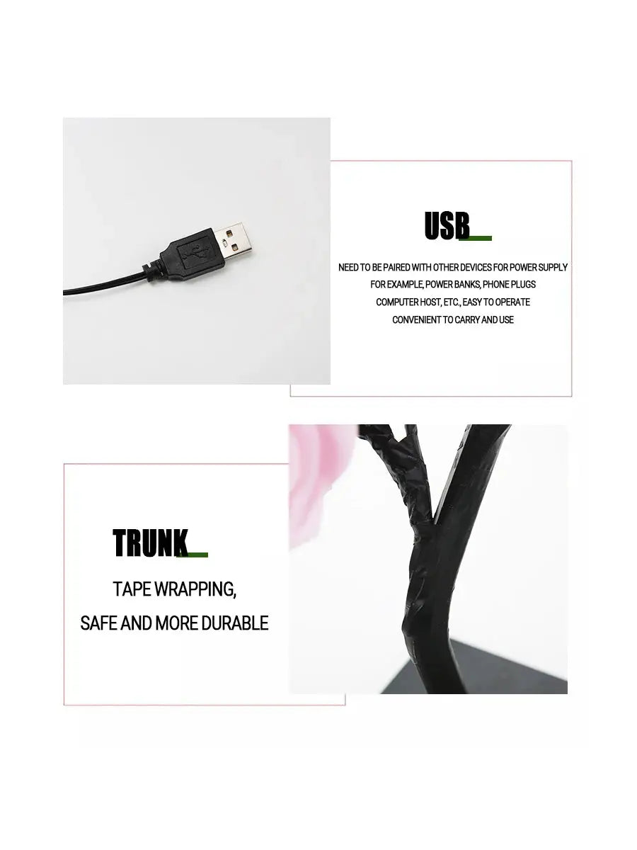 24 LED Rose Tree Fairy Lights – USB Table Lamp for Bedroom, Christmas, Wedding & Home Decor SKYNIX