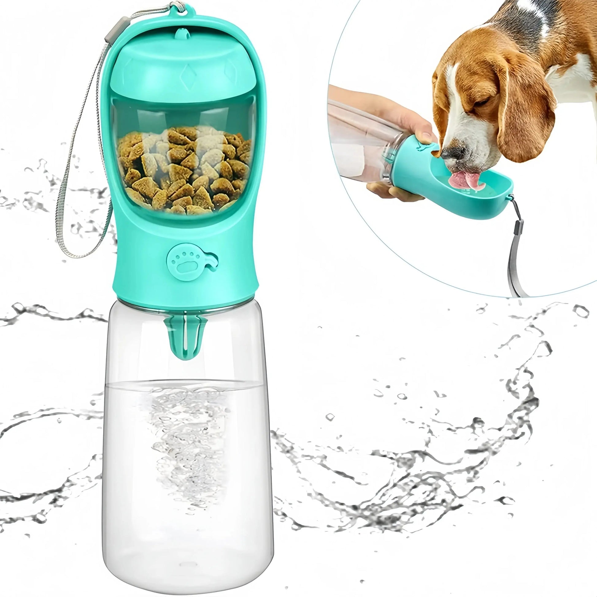 3-in-1 Portable Pet Water Bottle – Travel Cup & Food Dispenser for Dogs/Cats SKYNIX