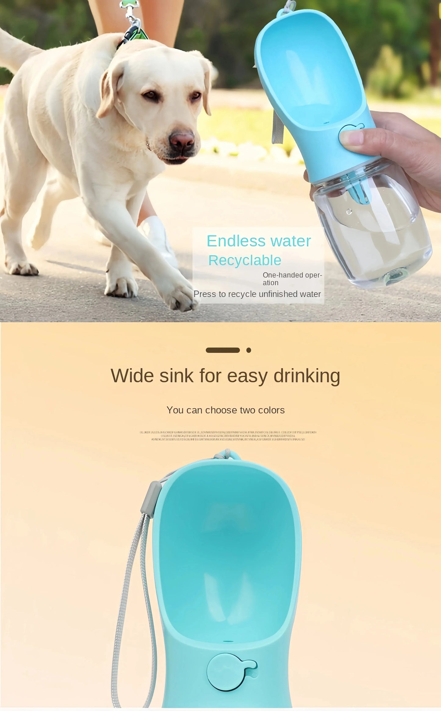 3-in-1 Portable Pet Water Bottle – Travel Cup & Food Dispenser for Dogs/Cats SKYNIX