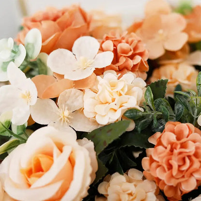 7 Heads Artificial Roses Silk Peonies & Hydrangea Bouquet – Fake Wedding Flowers for Home Decor & Bridal Arrangements SKYNIX