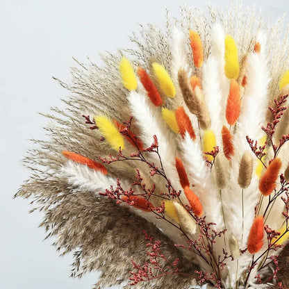 85pcs Natural Pampas Grass Boho Dried Flower Bouquet for Home & Wedding SKYNIX