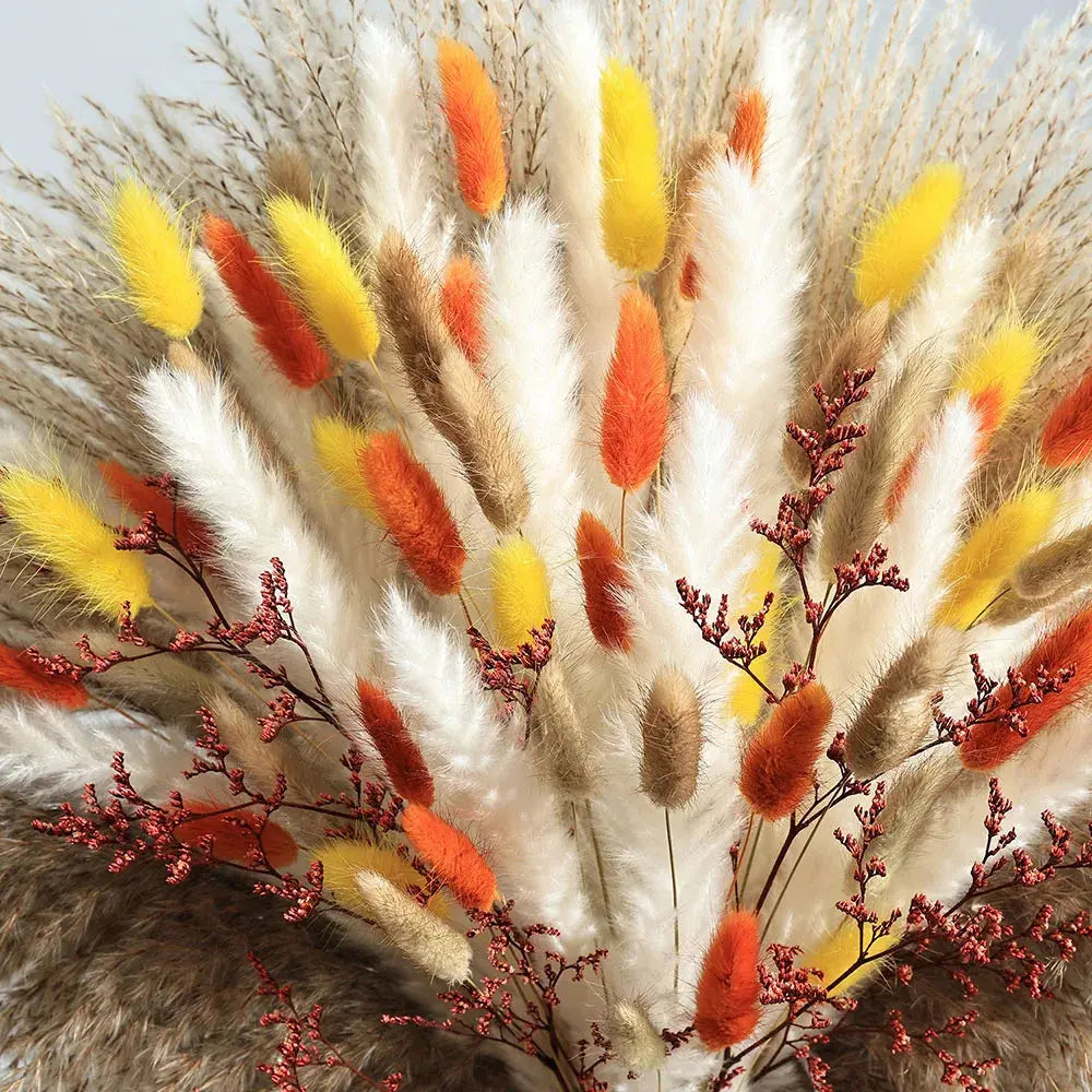 85pcs Natural Pampas Grass Boho Dried Flower Bouquet for Home & Wedding SKYNIX