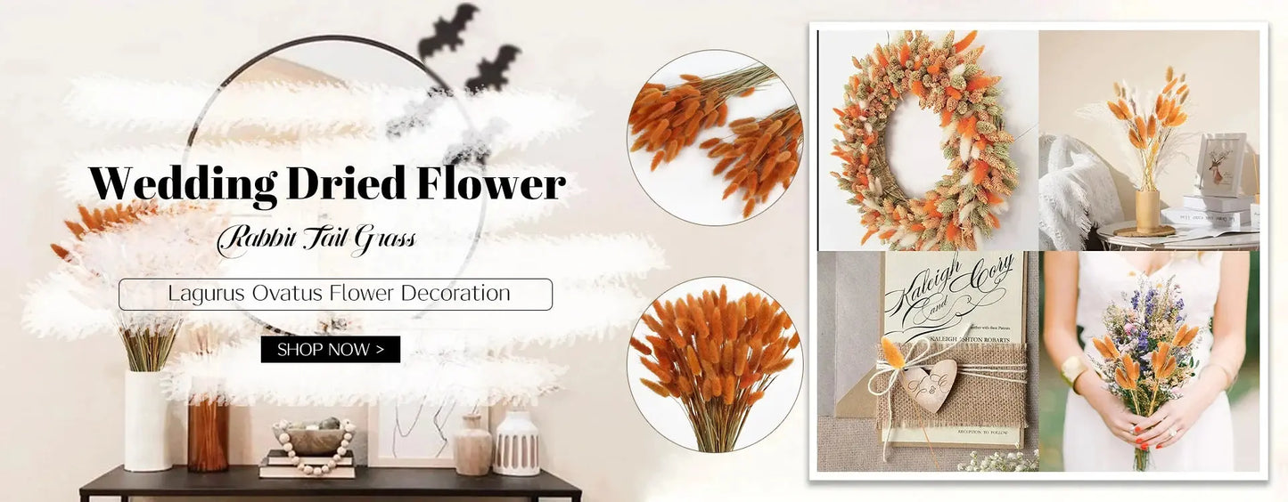 85pcs Natural Pampas Grass Boho Dried Flower Bouquet for Home & Wedding SKYNIX