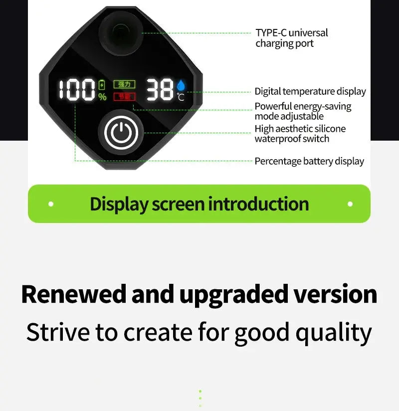 Camping Shower Pump – Outdoor RV Shower Kit with Digital Display & 6000mAh Rechargeable Battery SKYNIX