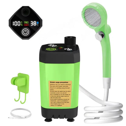 Camping Shower Pump – Outdoor RV Shower Kit with Digital Display & 6000mAh Rechargeable Battery SKYNIX