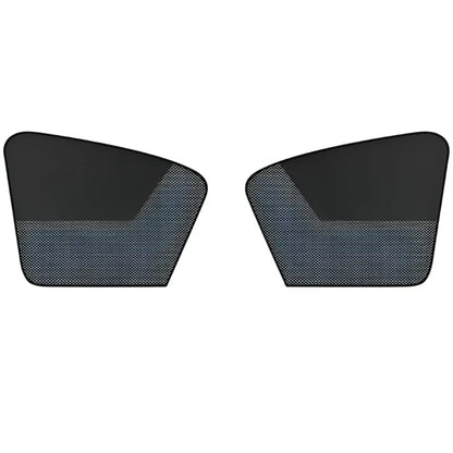 Two black car screen protectors with red text 'front 2pcs' on a white background