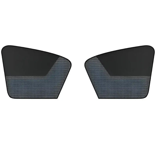 Two black car screen protectors with red text 'front 2pcs' on a white background