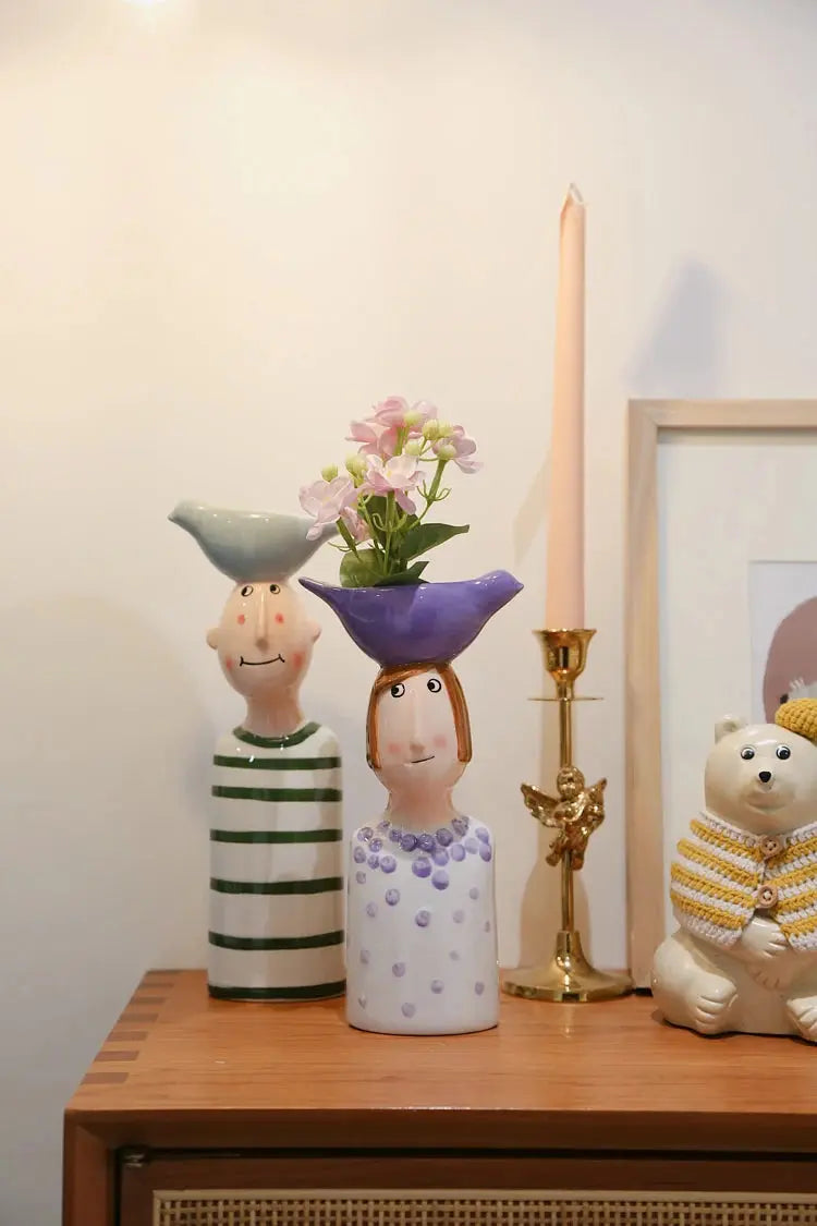 Ceramic Vase for Home Decor – Modern Desktop Flower Pot & Room Decoration SKYNIX