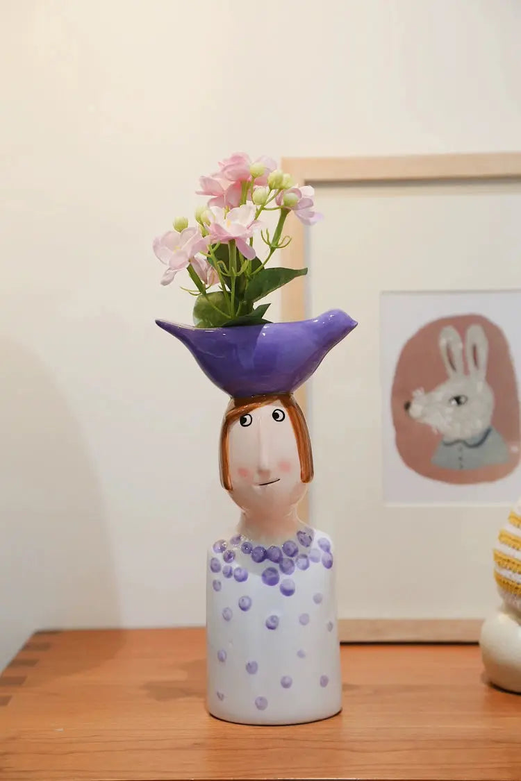 Ceramic Vase for Home Decor – Modern Desktop Flower Pot & Room Decoration SKYNIX