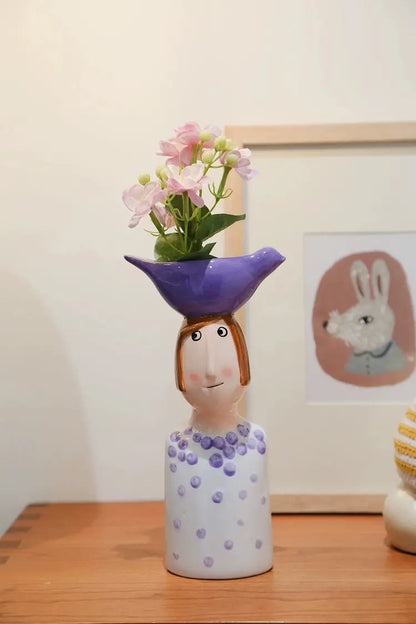 Ceramic Vase for Home Decor – Modern Desktop Flower Pot & Room Decoration SKYNIX