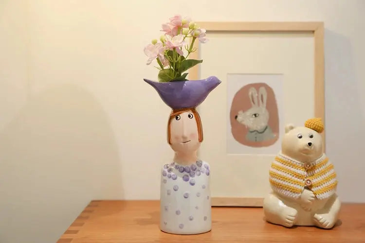 Ceramic Vase for Home Decor – Modern Desktop Flower Pot & Room Decoration SKYNIX