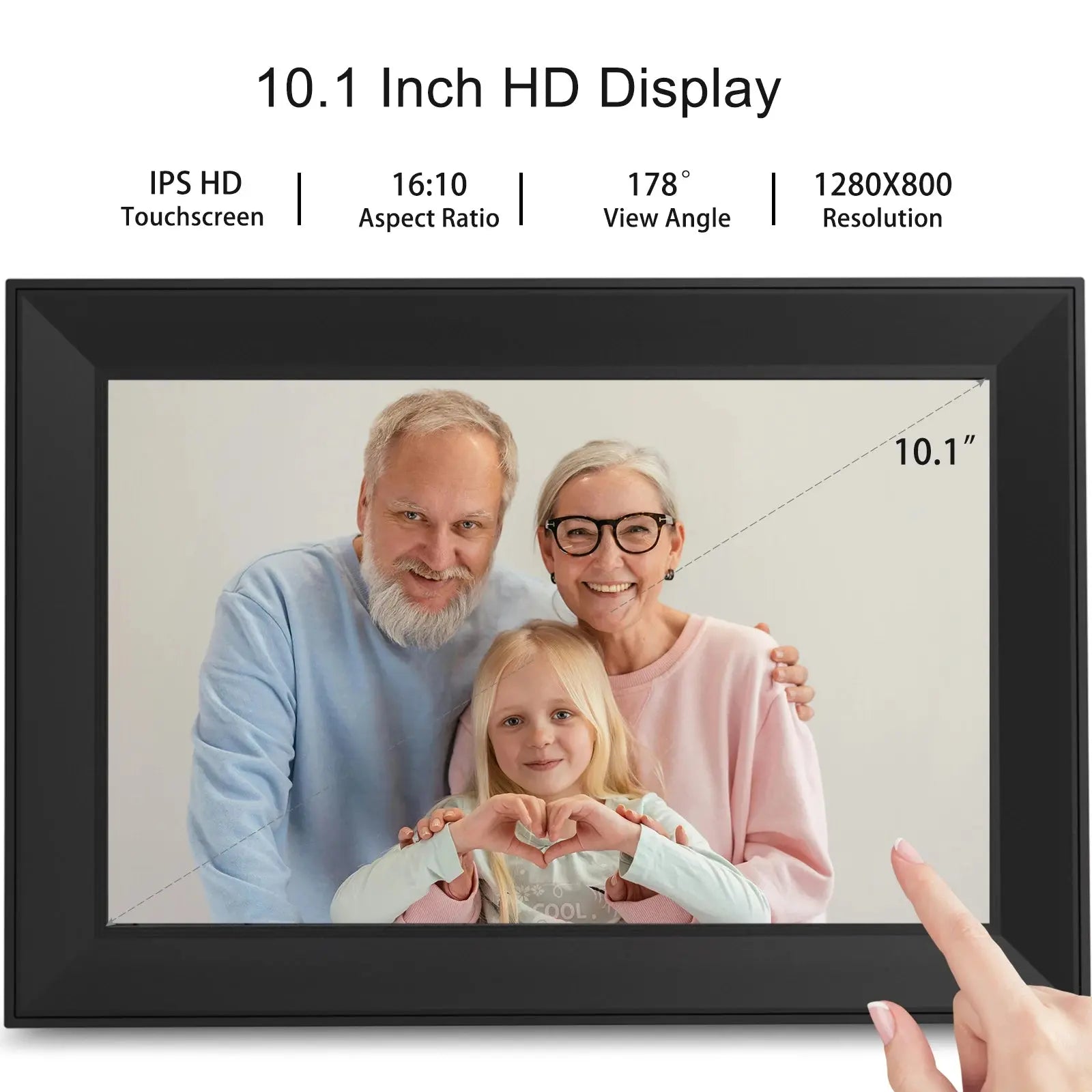 Digital Picture Frame 10.1 Inch 16G WiFi Photo Frame 1280x800 Touch-screen Auto Rotation Photo Sharing Via Uhale APP Xmas Gifts SKYNIX