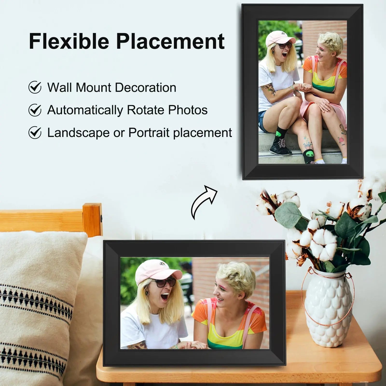 Digital Picture Frame 10.1 Inch 16G WiFi Photo Frame 1280x800 Touch-screen Auto Rotation Photo Sharing Via Uhale APP Xmas Gifts SKYNIX