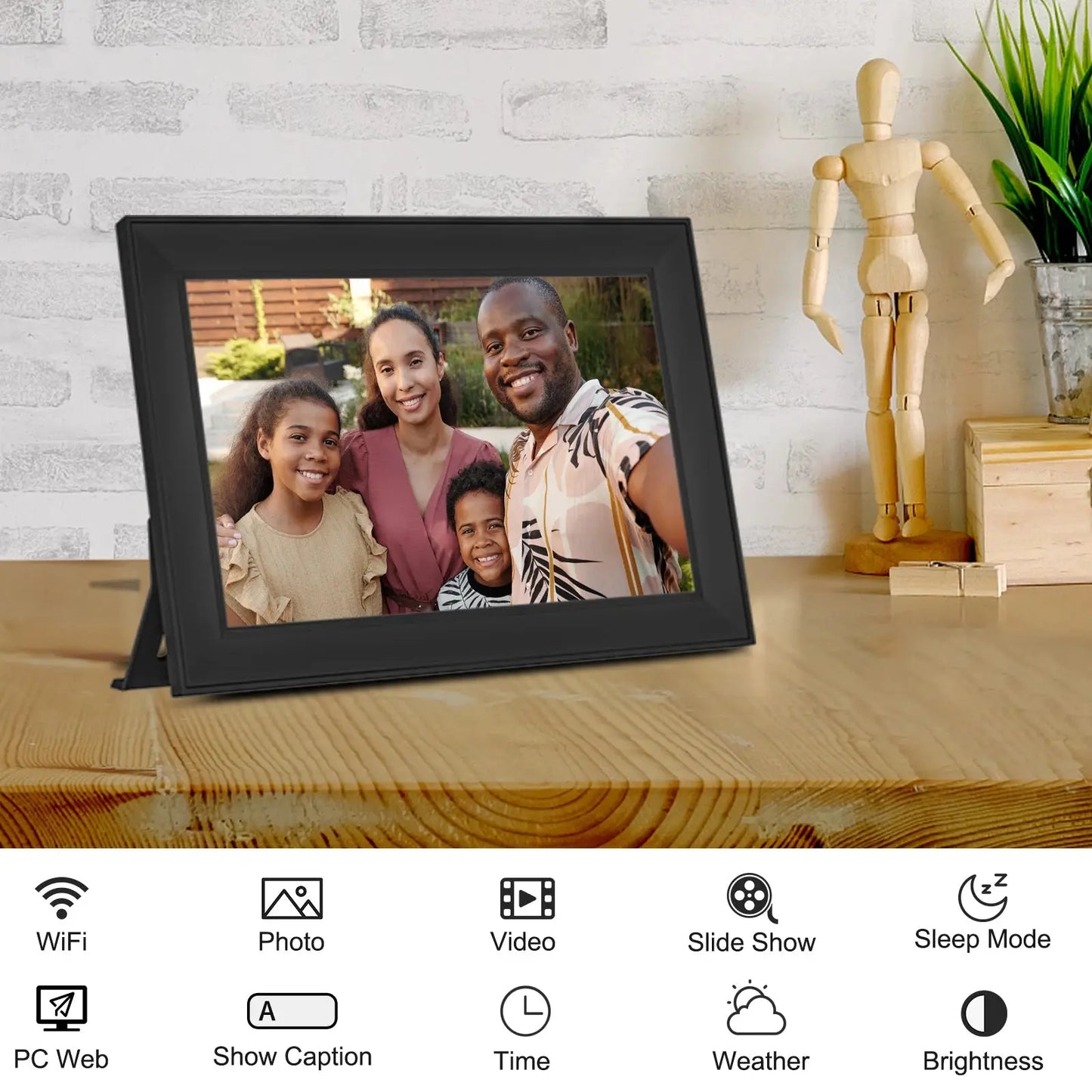 Digital Picture Frame 10.1 Inch 16G WiFi Photo Frame 1280x800 Touch-screen Auto Rotation Photo Sharing Via Uhale APP Xmas Gifts SKYNIX