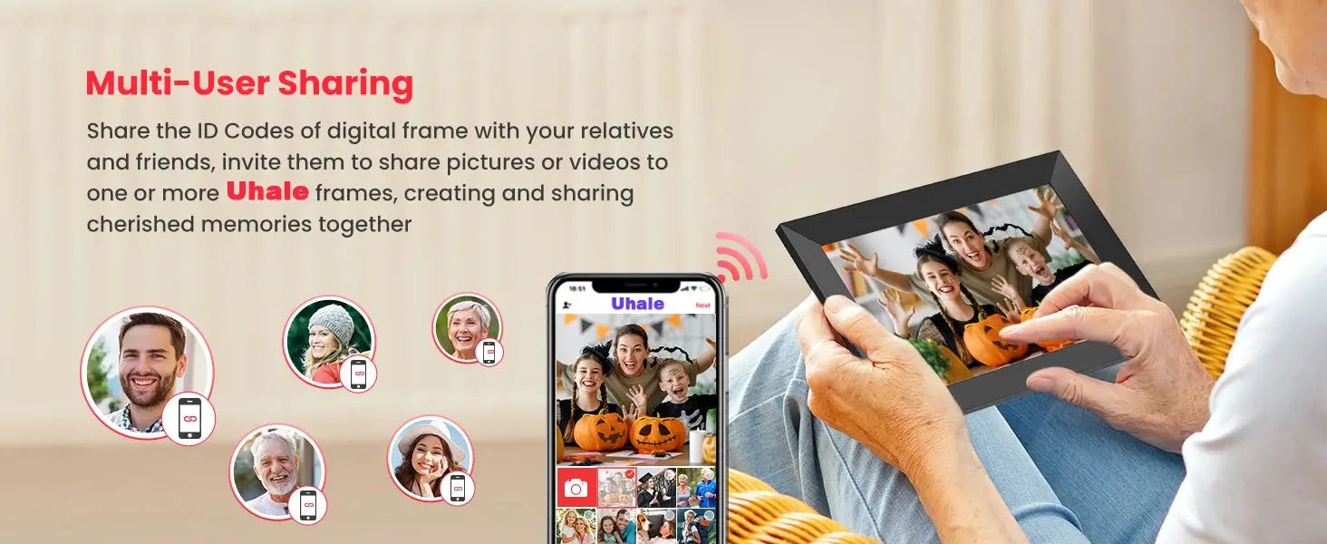 Digital Picture Frame 10.1 Inch 16G WiFi Photo Frame 1280x800 Touch-screen Auto Rotation Photo Sharing Via Uhale APP Xmas Gifts SKYNIX