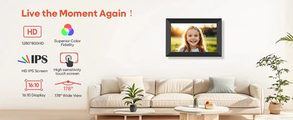 Digital Picture Frame 10.1 Inch 16G WiFi Photo Frame 1280x800 Touch-screen Auto Rotation Photo Sharing Via Uhale APP Xmas Gifts SKYNIX
