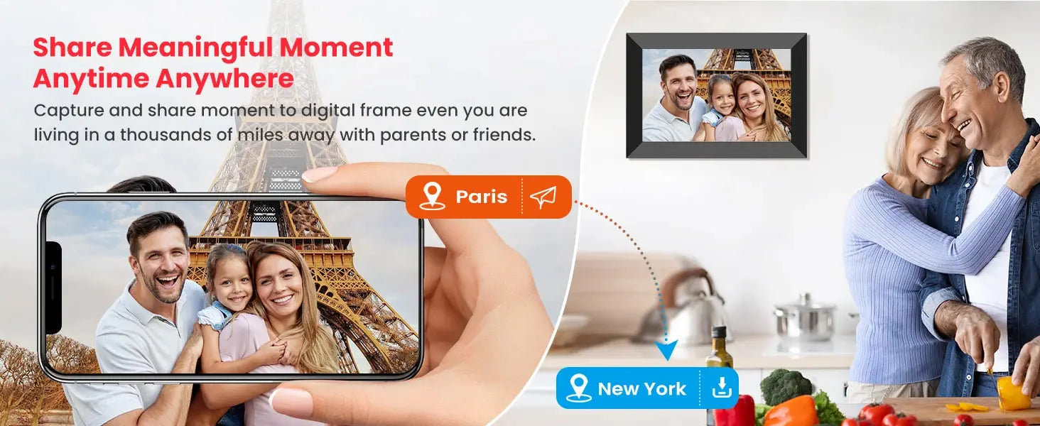 Digital Picture Frame 10.1 Inch 16G WiFi Photo Frame 1280x800 Touch-screen Auto Rotation Photo Sharing Via Uhale APP Xmas Gifts SKYNIX