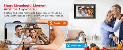 Digital Picture Frame 10.1 Inch 16G WiFi Photo Frame 1280x800 Touch-screen Auto Rotation Photo Sharing Via Uhale APP Xmas Gifts SKYNIX