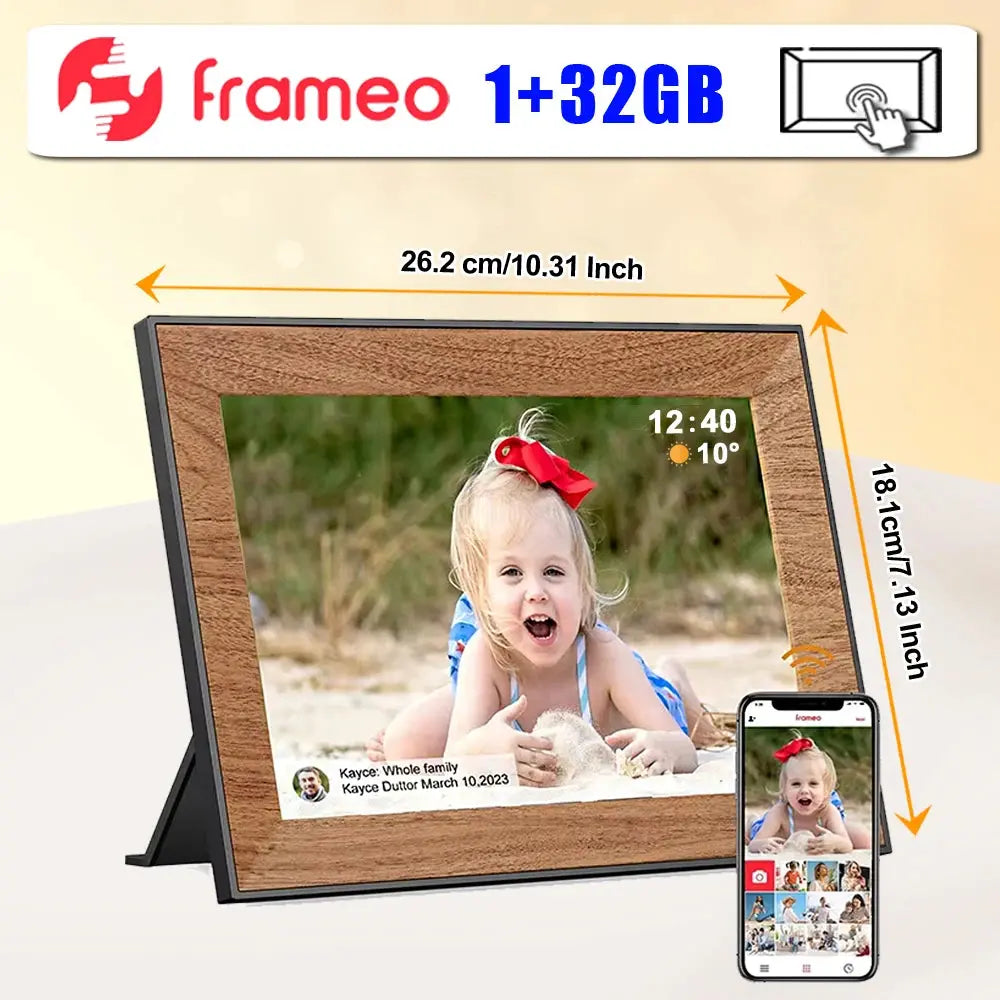 Digital Picture Frame 10.1 Inch 16G WiFi Photo Frame 1280x800 Touch-screen Auto Rotation Photo Sharing Via Uhale APP Xmas Gifts SKYNIX