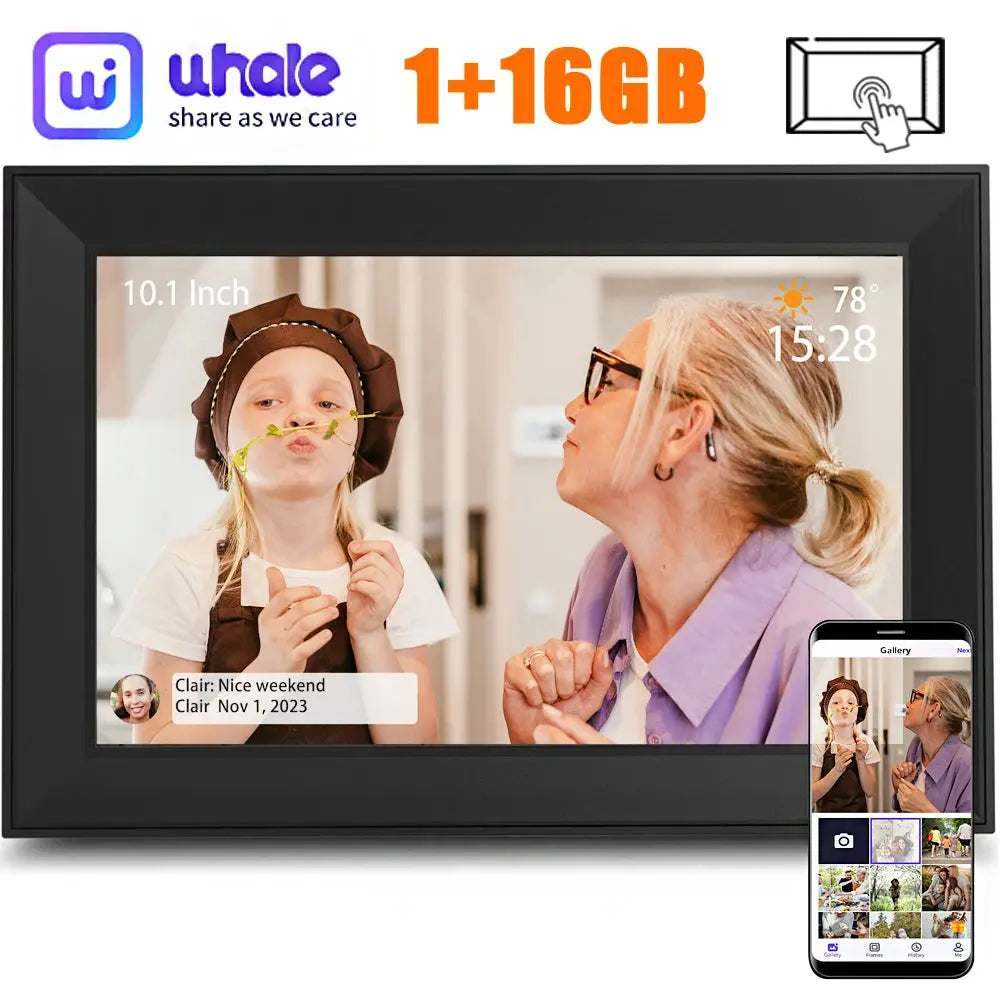 Digital Picture Frame 10.1 Inch 16G WiFi Photo Frame 1280x800 Touch-screen Auto Rotation Photo Sharing Via Uhale APP Xmas Gifts SKYNIX