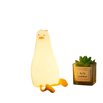 Duck LED Night Light – Soft Silicone Rechargeable Bedside Lamp for Kids & Gifts SKYNIX