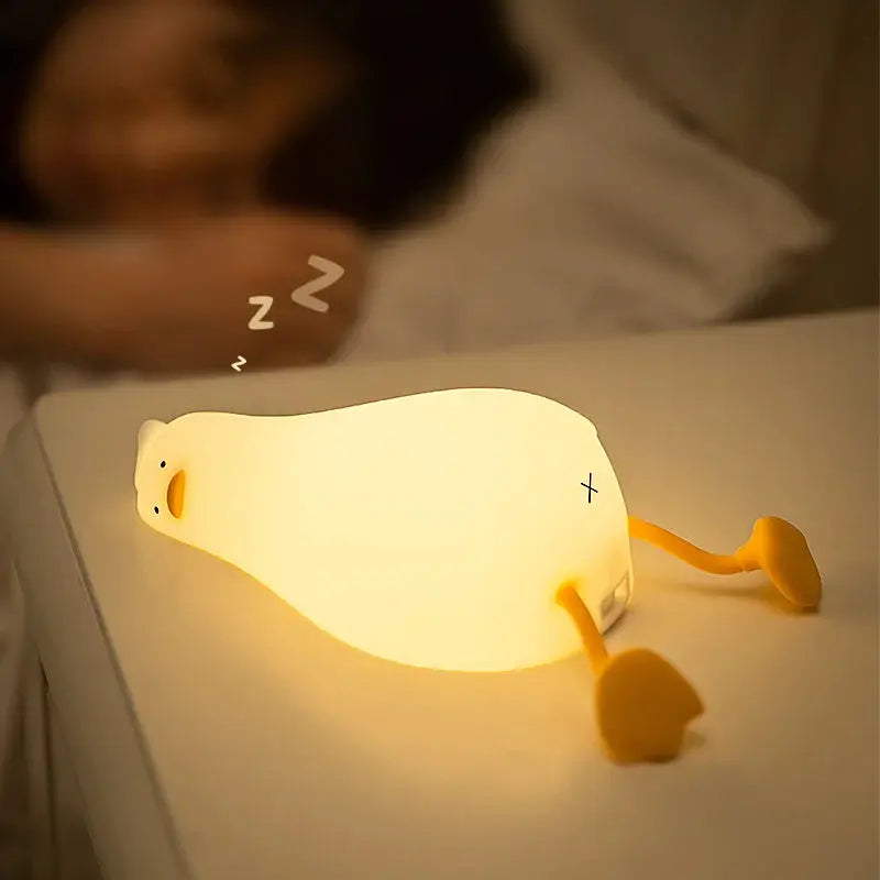 Duck LED Night Light – Soft Silicone Rechargeable Bedside Lamp for Kids & Gifts SKYNIX
