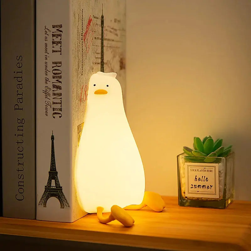 Duck LED Night Light – Soft Silicone Rechargeable Bedside Lamp for Kids & Gifts SKYNIX