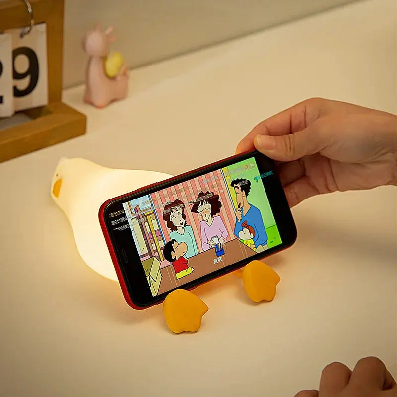 Duck LED Night Light – Soft Silicone Rechargeable Bedside Lamp for Kids & Gifts SKYNIX
