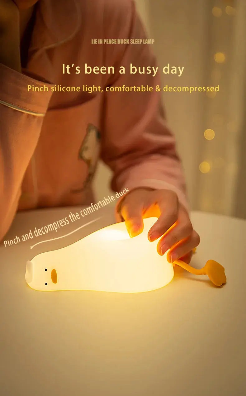 Duck LED Night Light – Soft Silicone Rechargeable Bedside Lamp for Kids & Gifts SKYNIX