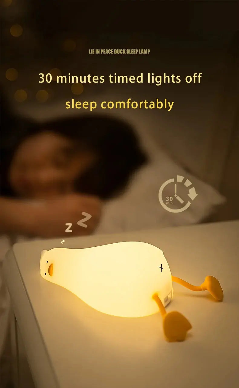Duck LED Night Light – Soft Silicone Rechargeable Bedside Lamp for Kids & Gifts SKYNIX