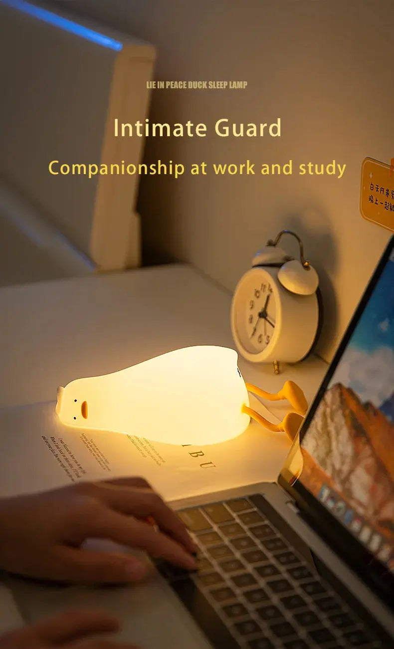 Duck LED Night Light – Soft Silicone Rechargeable Bedside Lamp for Kids & Gifts SKYNIX