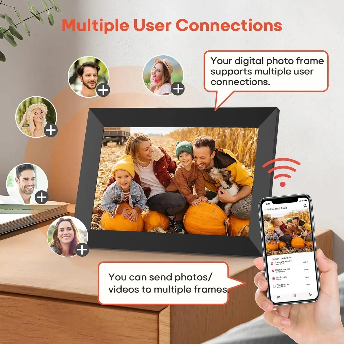 Frameo 10.1" WiFi Digital Photo Frame – 32GB/64GB Storage, Touchscreen, Wall Mountable SKYNIX