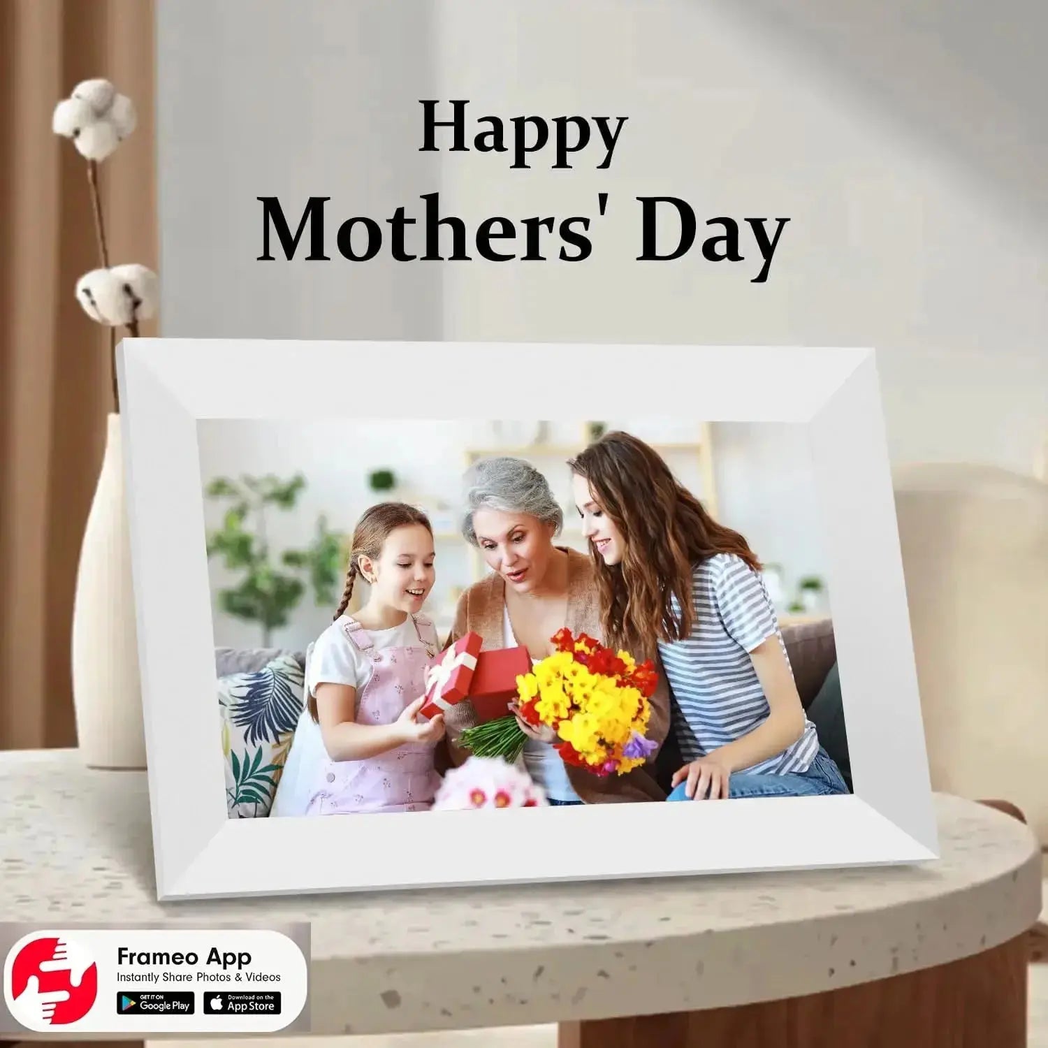 Frameo 10.1" WiFi Digital Photo Frame – 32GB/64GB Storage, Touchscreen, Wall Mountable SKYNIX