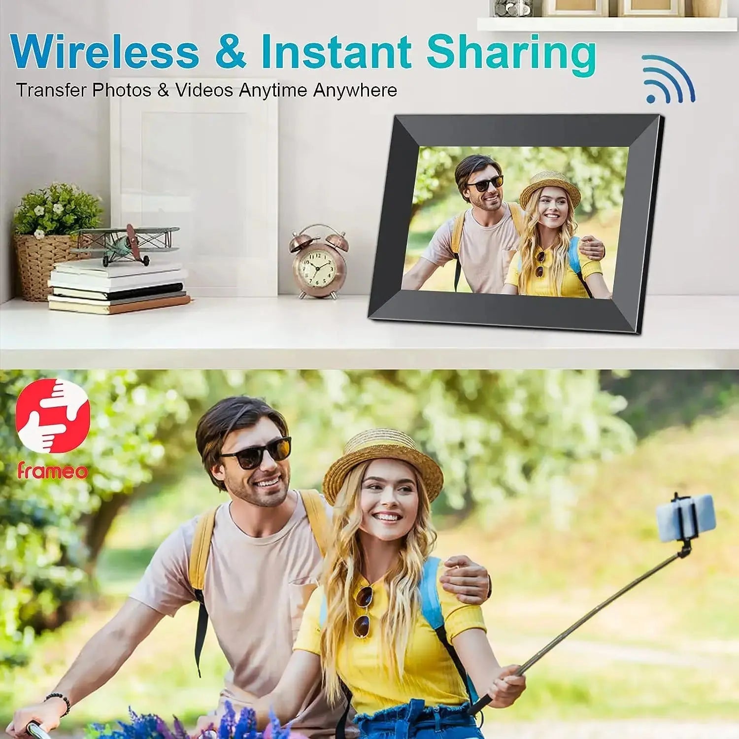 Frameo 10.1" WiFi Digital Photo Frame – 32GB/64GB Storage, Touchscreen, Wall Mountable SKYNIX