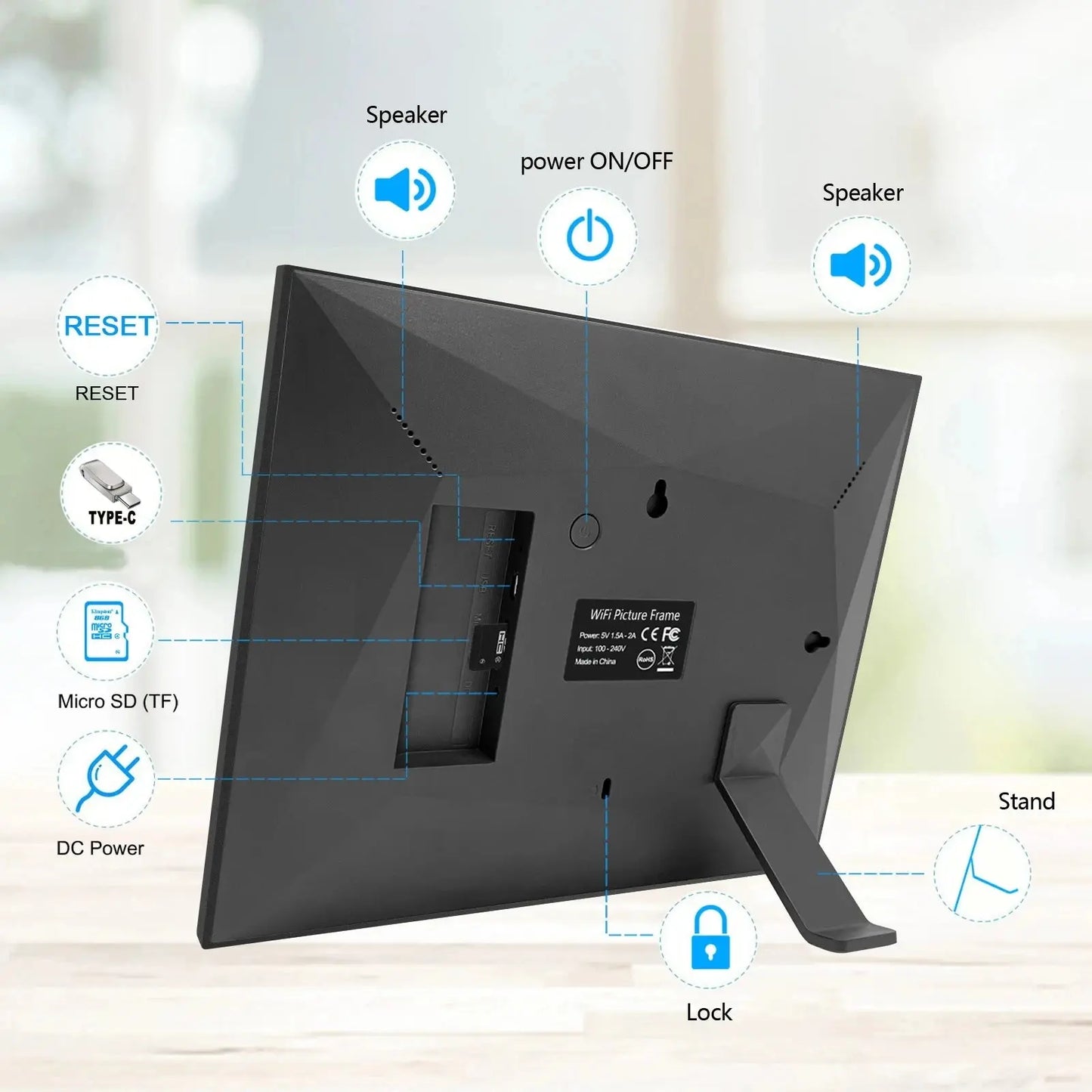 Frameo 10.1" WiFi Digital Photo Frame – 32GB/64GB Storage, Touchscreen, Wall Mountable SKYNIX