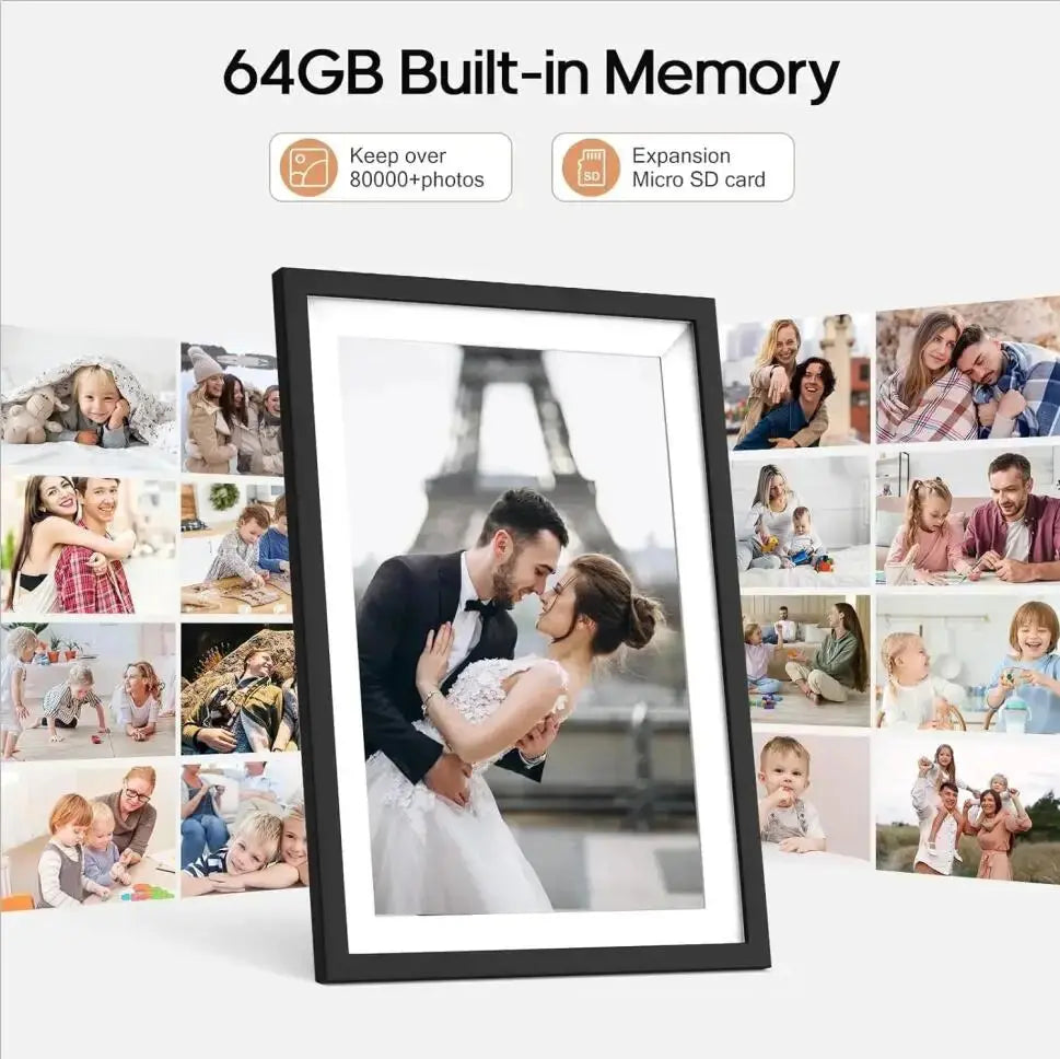 Frameo 10.1" WiFi Digital Photo Frame – 32GB/64GB Storage, Touchscreen, Wall Mountable SKYNIX