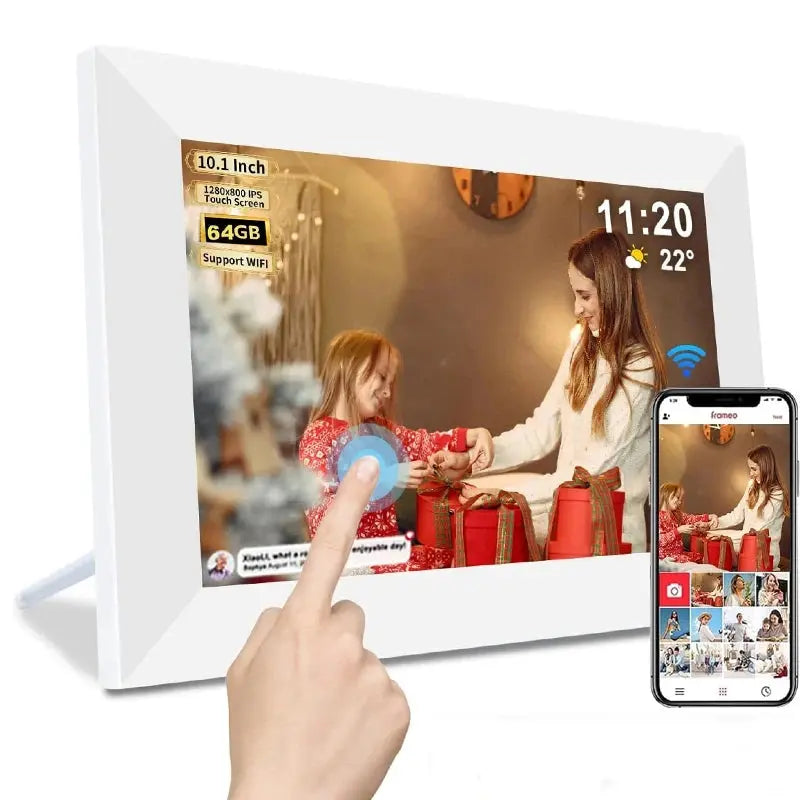 Frameo 10.1" WiFi Digital Photo Frame – 32GB/64GB Storage, Touchscreen, Wall Mountable SKYNIX
