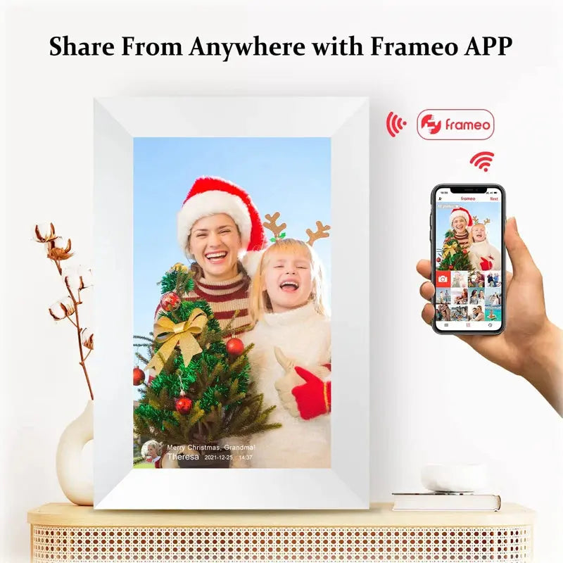 Frameo 10.1" WiFi Digital Photo Frame – 32GB/64GB Storage, Touchscreen, Wall Mountable SKYNIX
