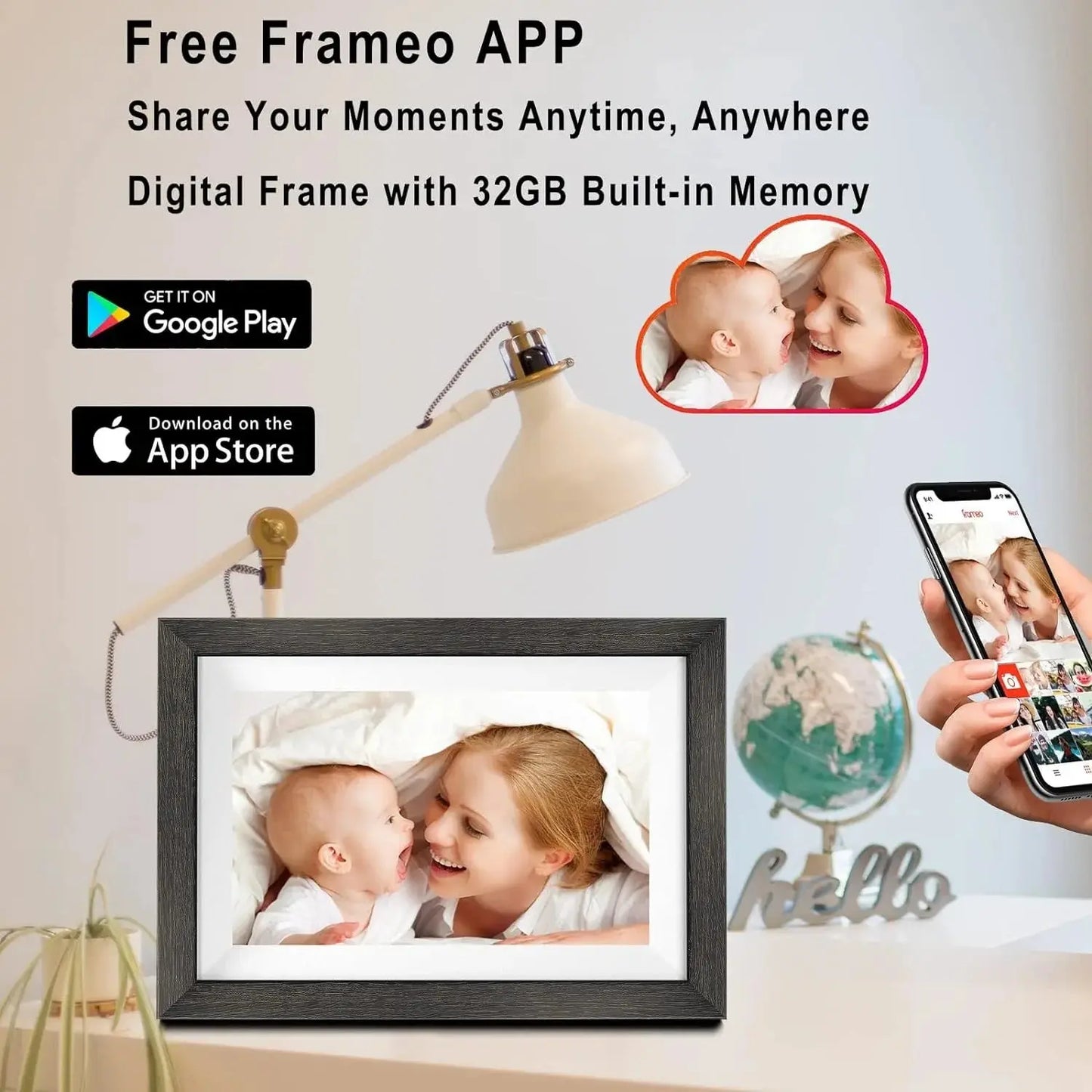 Frameo 10.1" WiFi Smart Digital Photo Frame SKYNIX