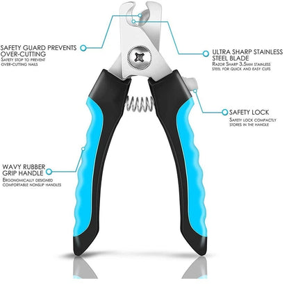 Professional Pet Nail Clipper with Safety Guard – Stainless Steel Grooming Scissors for Cats & Dogs, Safe Claw Care Tool