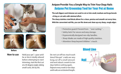 Professional Pet Nail Clipper with Safety Guard – Stainless Steel Grooming Scissors for Cats & Dogs, Safe Claw Care Tool