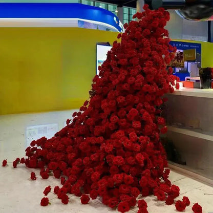 Large Red Rose Waterfall Artificial Flowers – DIY Wedding Backdrop & Event Decor Display SKYNIX